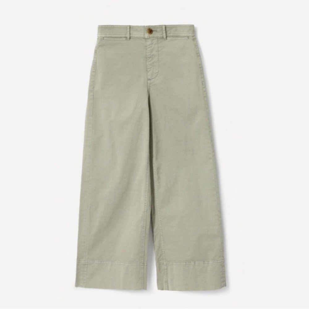 Everlane Lightweight Wide Leg Chino in sage green size 4